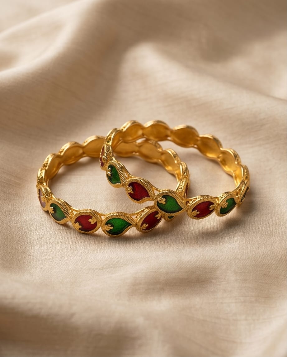 Diya Paisley Enamel Bangles