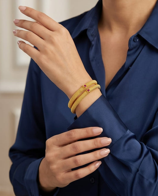 Sia Granular Ruby Bangles