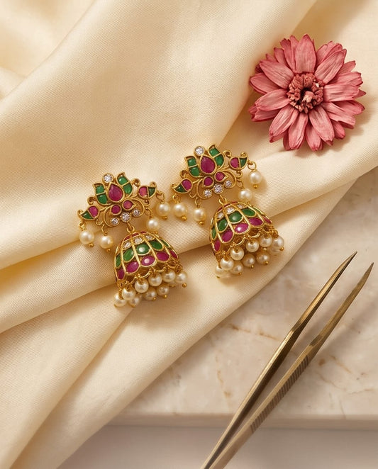 Zara Lotus Kemp Jhumka