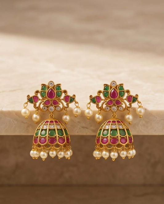 Zara Lotus Kemp Jhumka