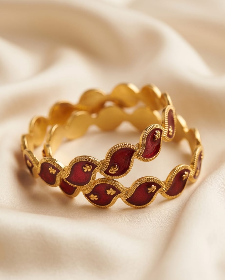 Diya Paisley Enamel Bangles