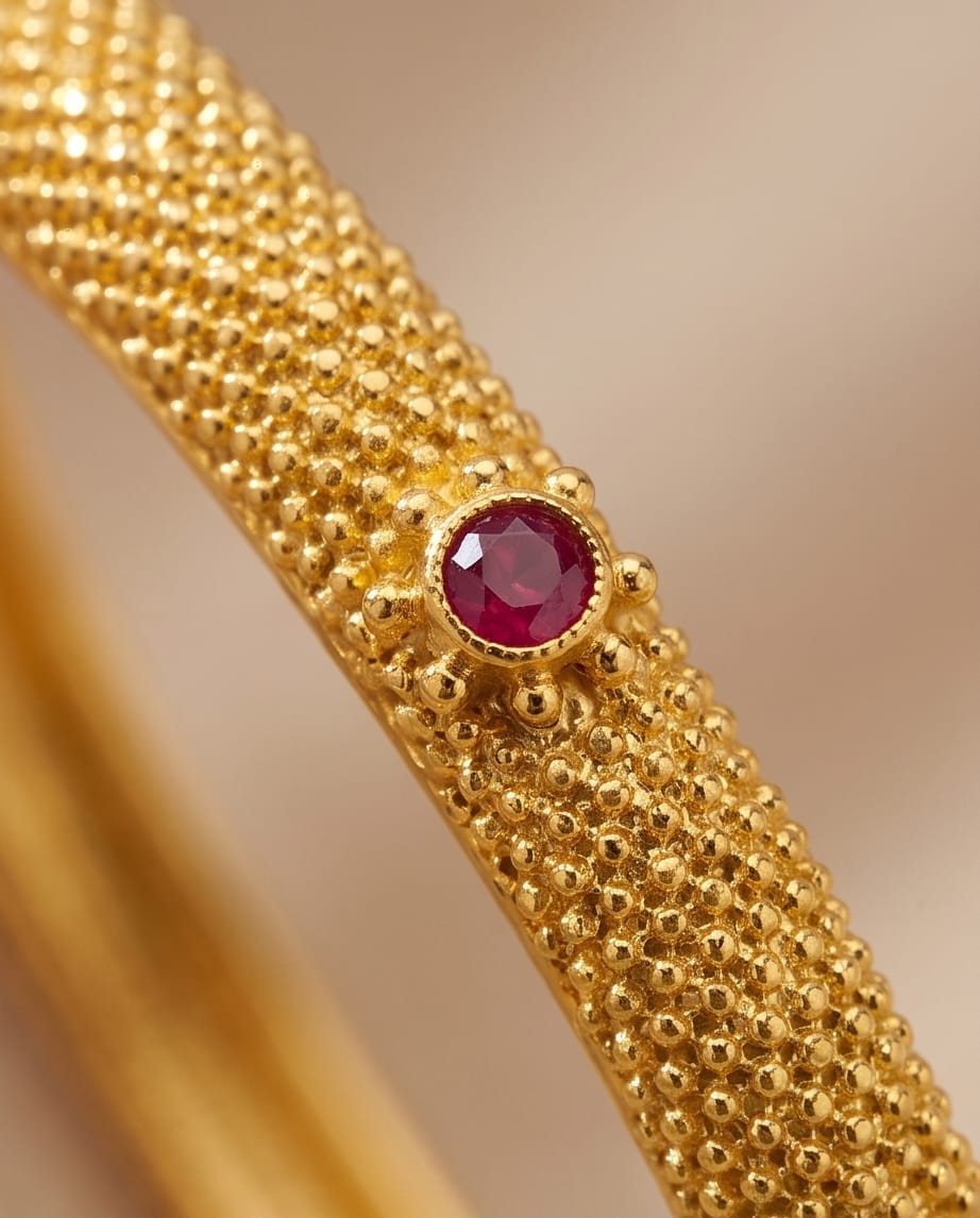 Sia Granular Ruby Bangles