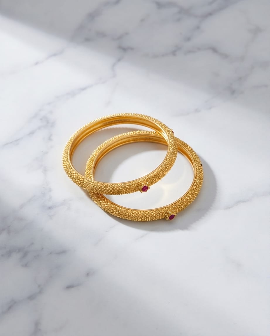 Sia Granular Ruby Bangles