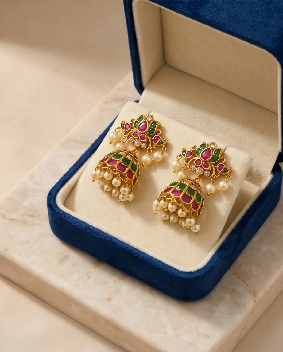 Zara Lotus Kemp Jhumka