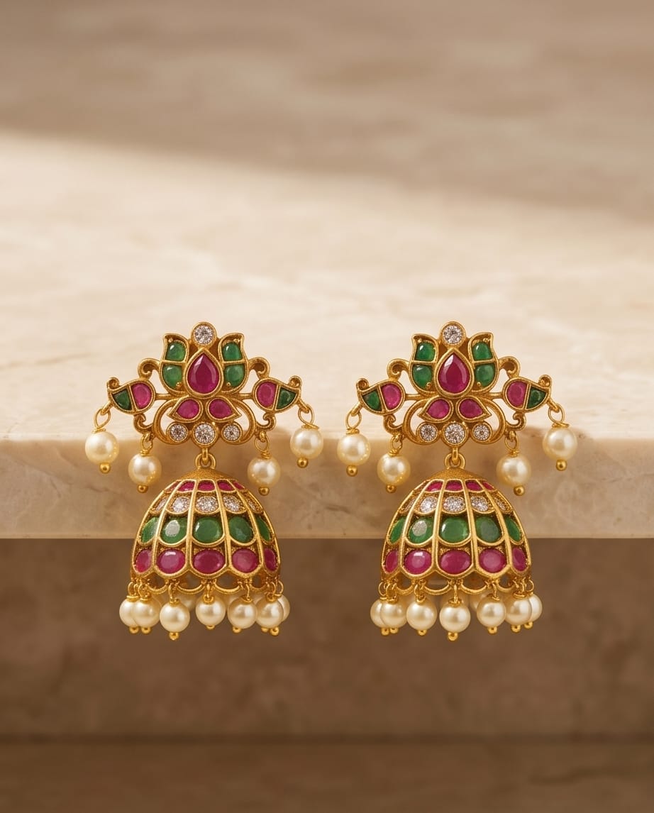 Zara Lotus Kemp Jhumka